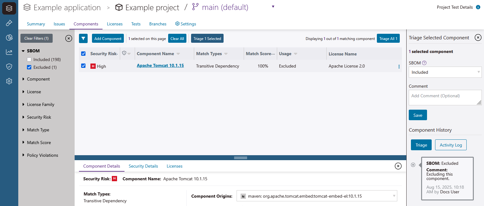 Screenshot of Individual Issue Triage